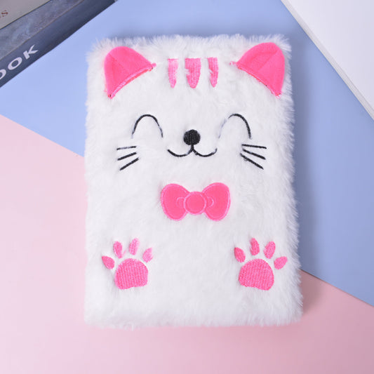 Cute animal girl's ledger plush notepad